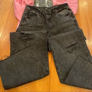 Womens Express wide leg vintage distressed jean